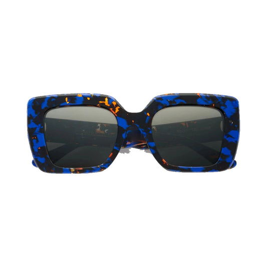 Lunettes de soleil Emmanuelle Khanh Foxy acétate bleu - vue de face