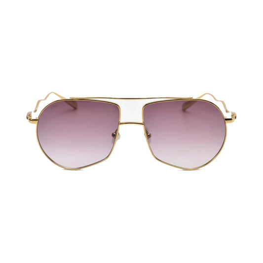 Lunettes de soleil For Art's Sake Lines métal doré plaqué or - vue de face