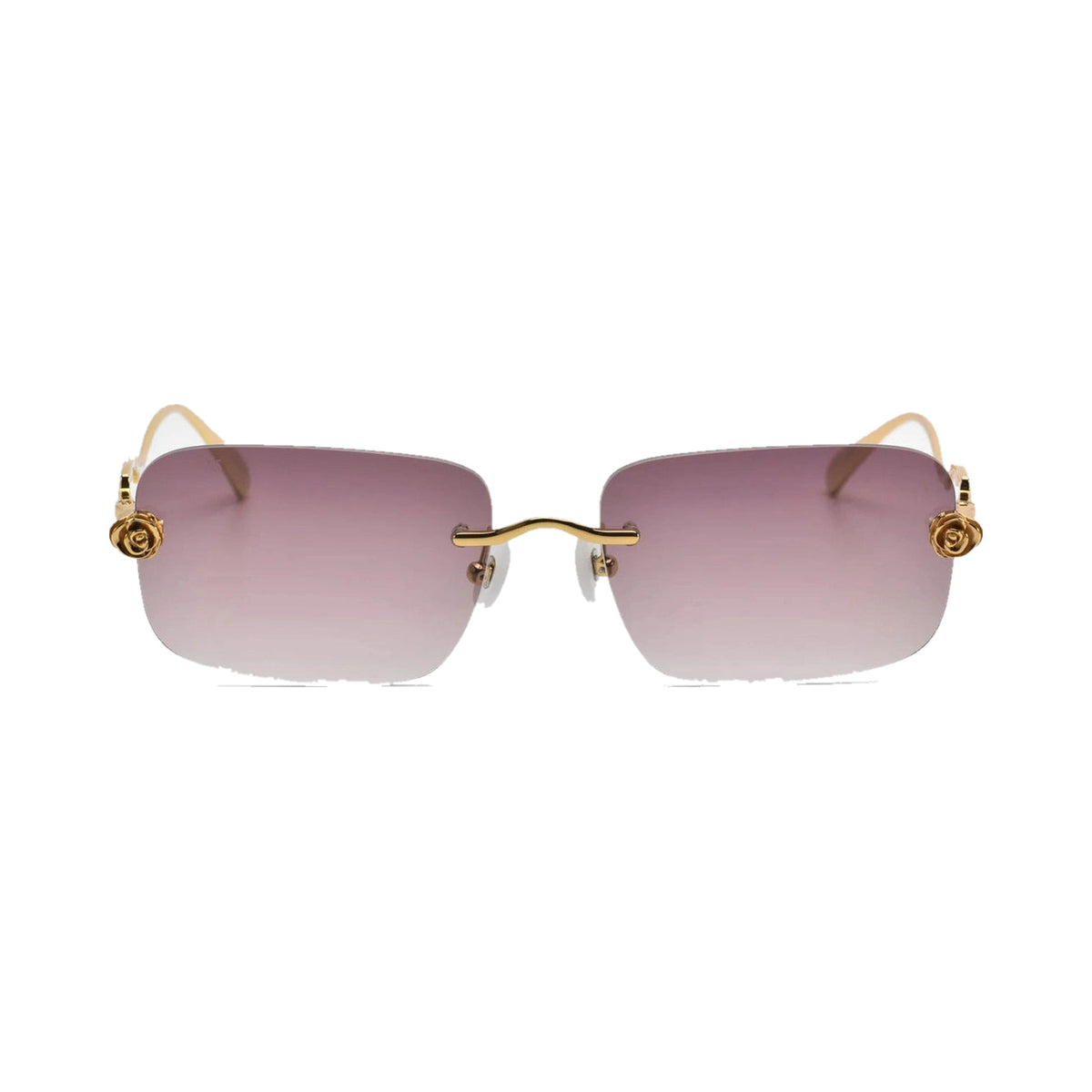 Lunettes de soleil For Art's Sake Rose Garden métal doré champagne - vue de face