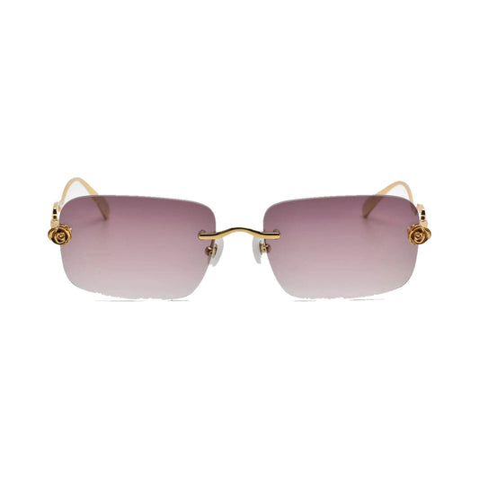 Lunettes de soleil For Art's Sake Rose Garden métal doré champagne - vue de face