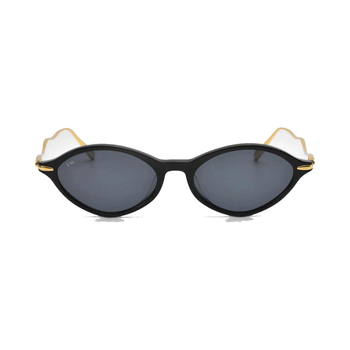 Lunettes de soleil For Art's Sake Totto métal doré et acétate noir - vue de face