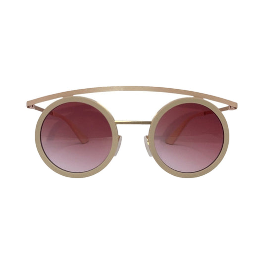 Lunettes de soleil Gamine Bold Kallio acier rose et or - vue de face