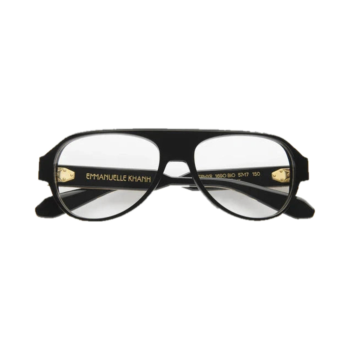 Lunettes de vue Emmanuelle Khanh Zephyr acétate noir - vue de face