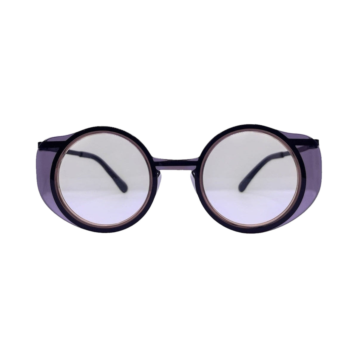 Lunettes de vue Gamine Mask Sodermalm metal noir et acetate violine - vue de face