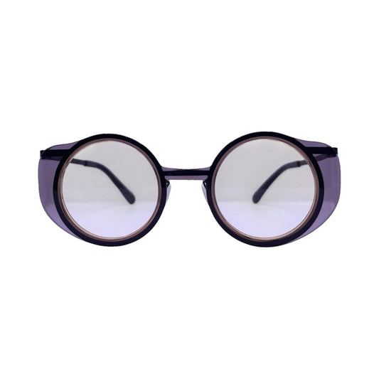 Lunettes de vue Gamine Mask Sodermalm metal noir et acetate violine - vue de face