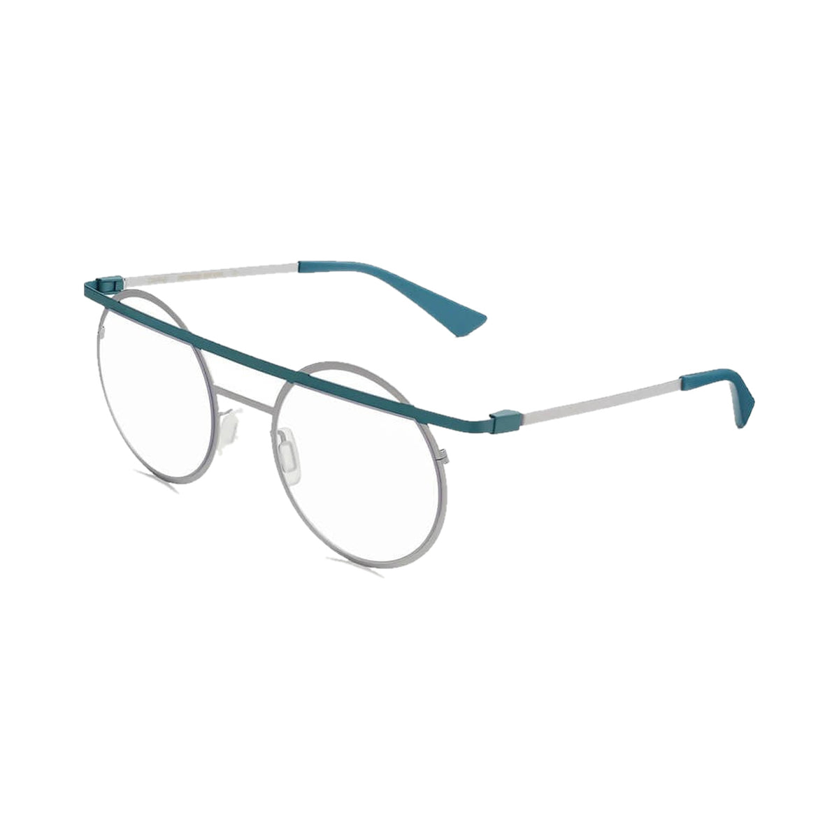 Lunettes de vue Gamine Norrebro métal argent et bleu-vert