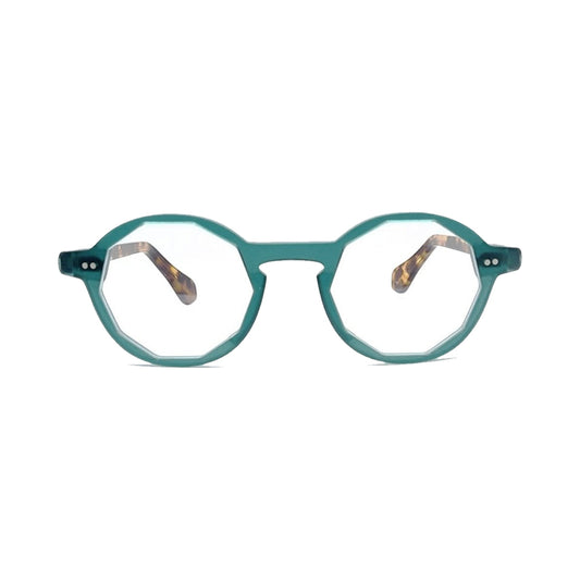 Lunettes de vue La Brique et La Violette Caps acétate vert et écaille - vue de face
