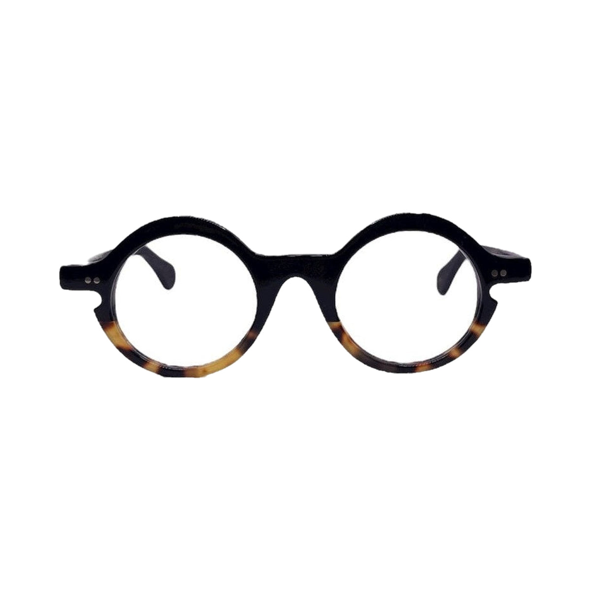 Lunettes de vue La Brique et La Violette Lip acetate noir et ecaille - vue de face
