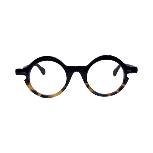 Lunettes de vue La Brique et La Violette Lip acetate noir et ecaille - vue de face