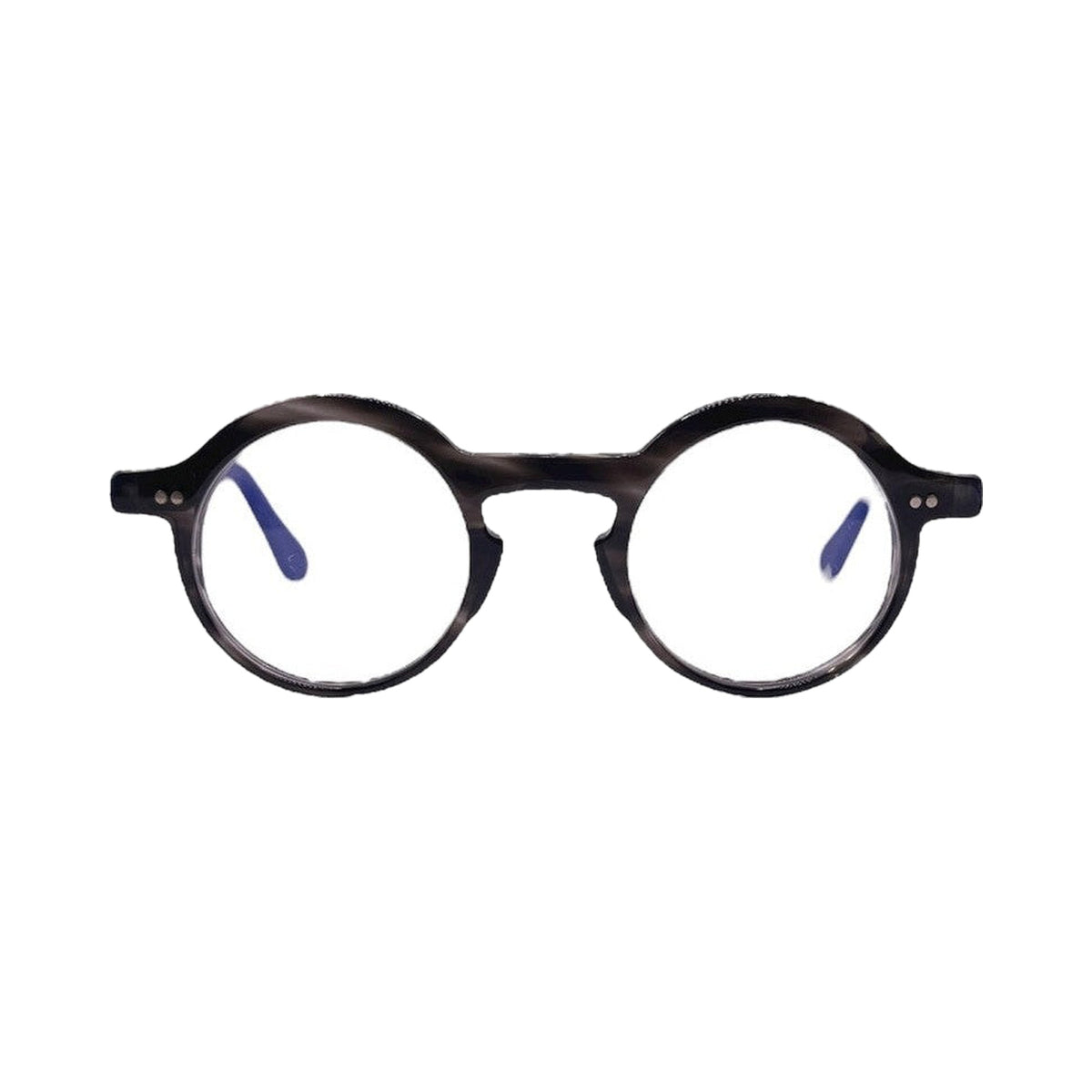Lunettes de vue La Brique et La Violette Nautilus acetate gris et bleu - vue de face