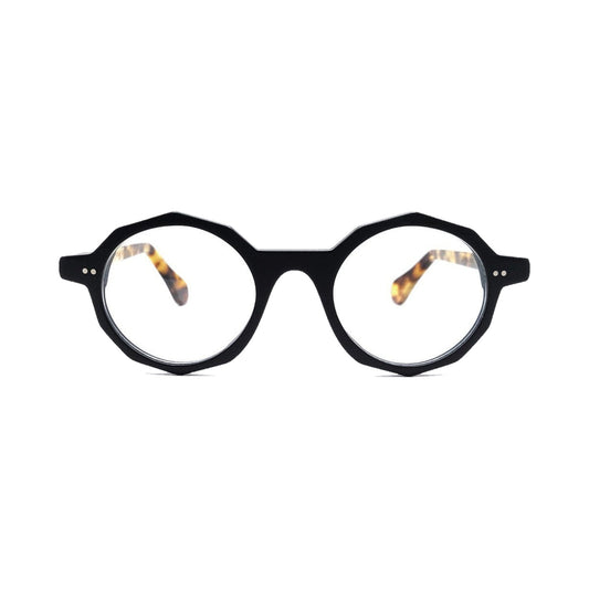 Lunettes de vue La Brique et La Violette Nut acétate noir mat et écaille - vue de face