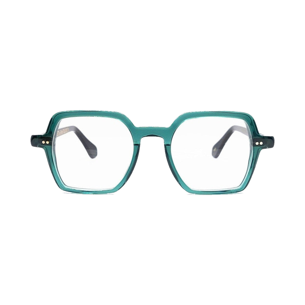 Lunettes de vue La Brique et La Violette Val acetate vert et noir - vue de face