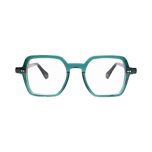 Lunettes de vue La Brique et La Violette Val acetate vert et noir - vue de face