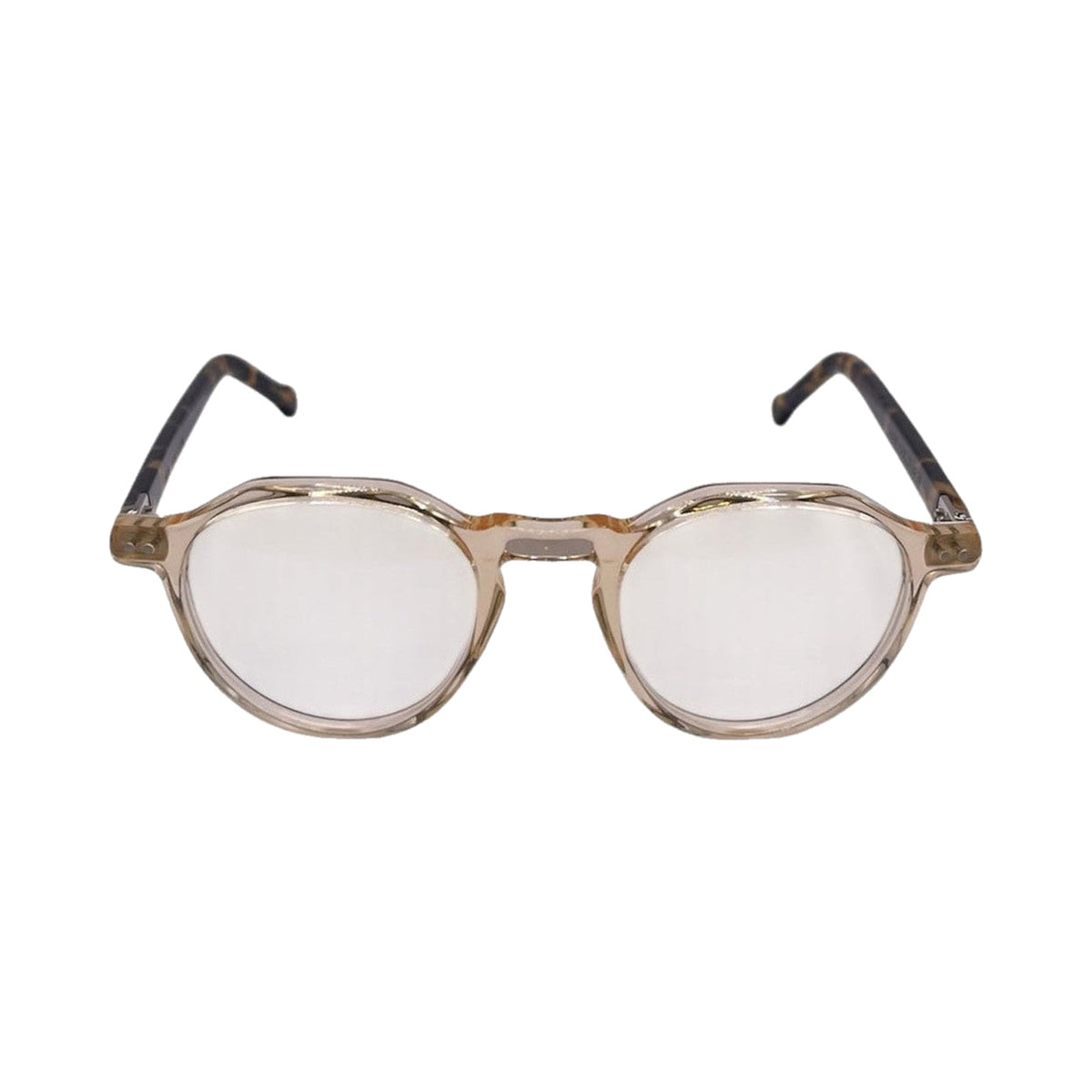Lunettes de vue Lesca Icon acetate transparent et ecaille - vue de face
