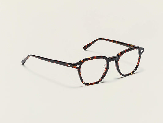 Moscot Vantz Dark Havana (écaille) - vue trois quarts (visuel officiel)