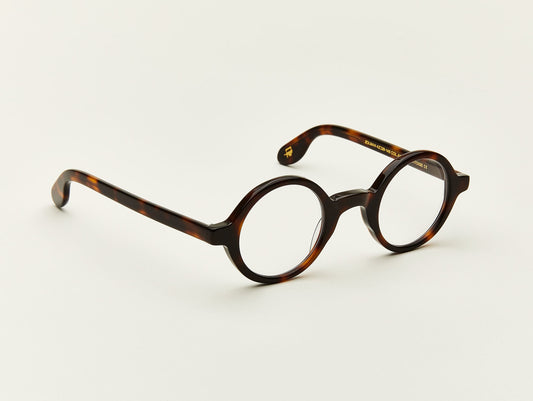 Moscot Zolman Amber Tortoise (écaille ambre) - vue trois quarts (visuel officiel)